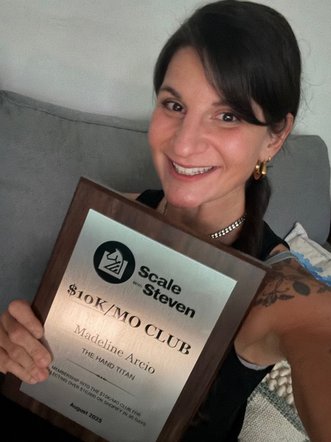 Madeline Arcio, The Hand Titan — $10K/MO Club